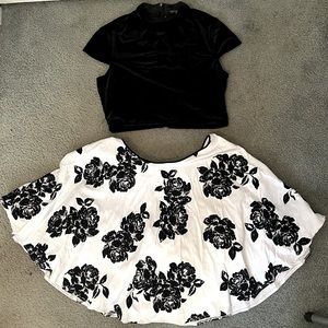 Black and White - Two Piece - Semi/Formal Dress